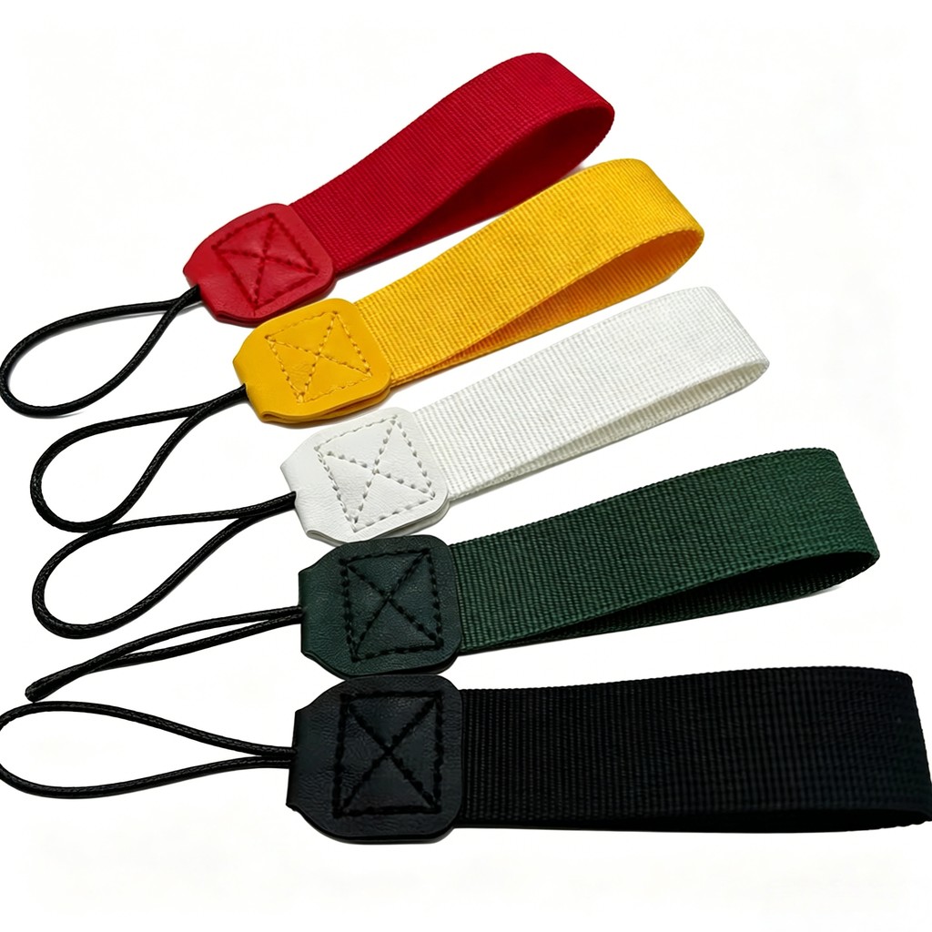 Colorful Letter Print Webbing Lanyard Keychain with Metal D-Ring